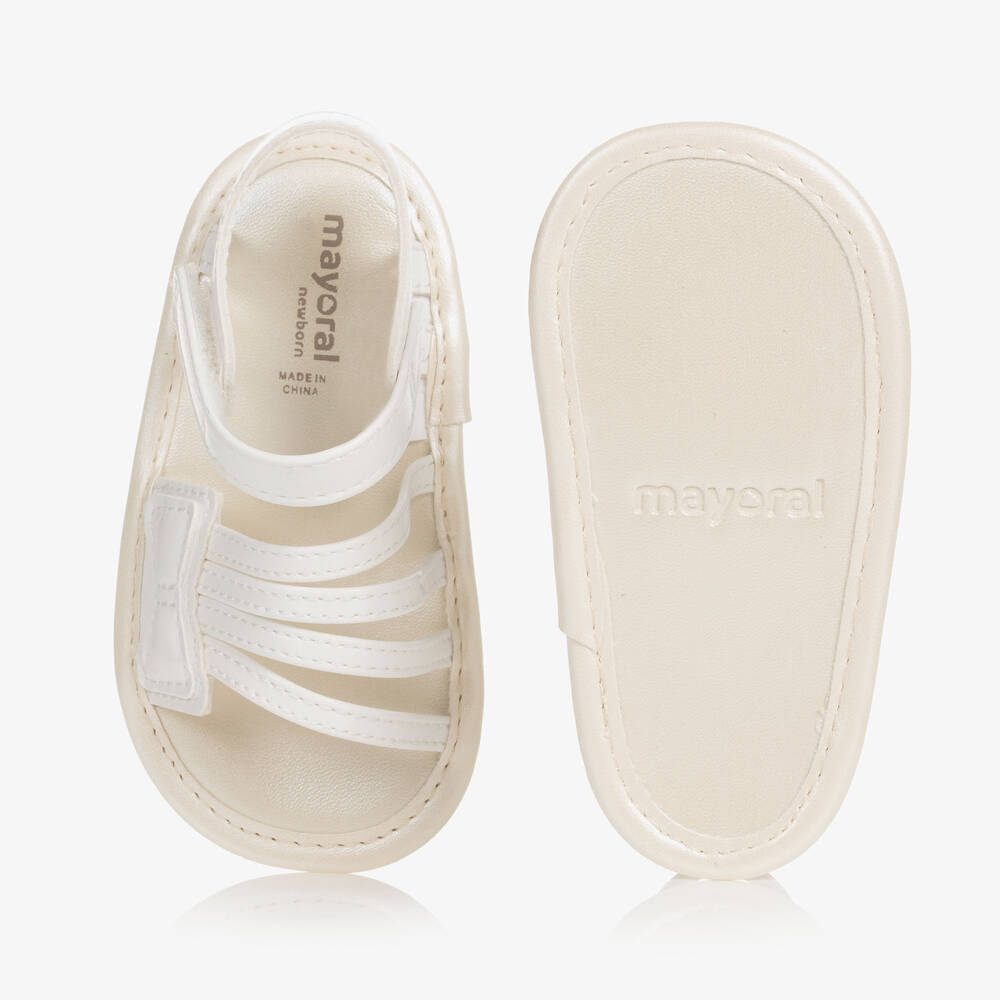 Mayoral-Baby Girls White Pre-Walker Sandals | Childrensalon Outlet