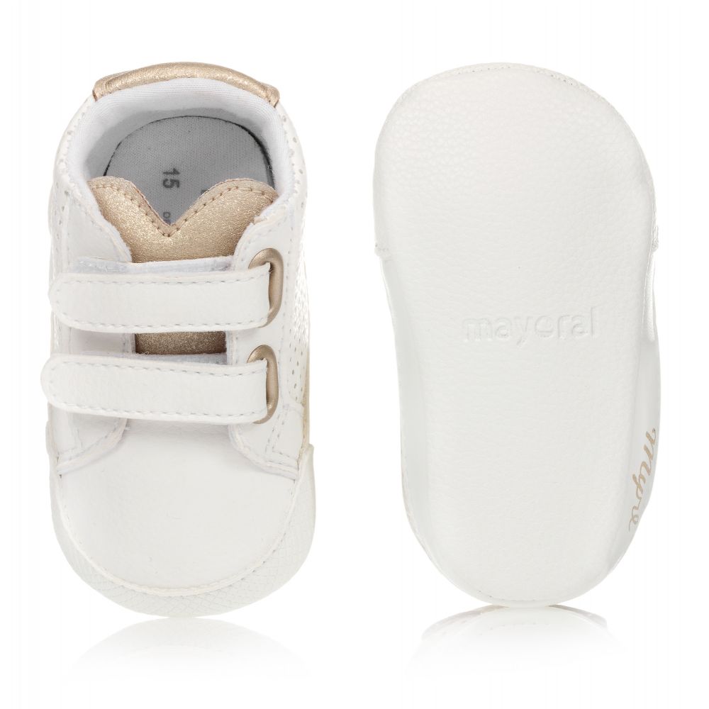 Baby girls white trainers top