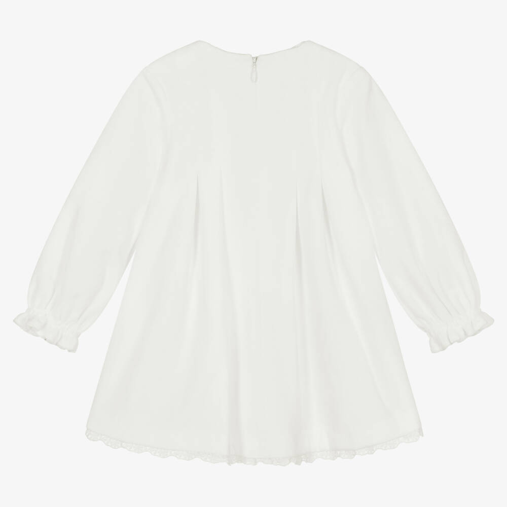 Mayoral-فستان مخمل لون أبيض للمولودات | Childrensalon Outlet
