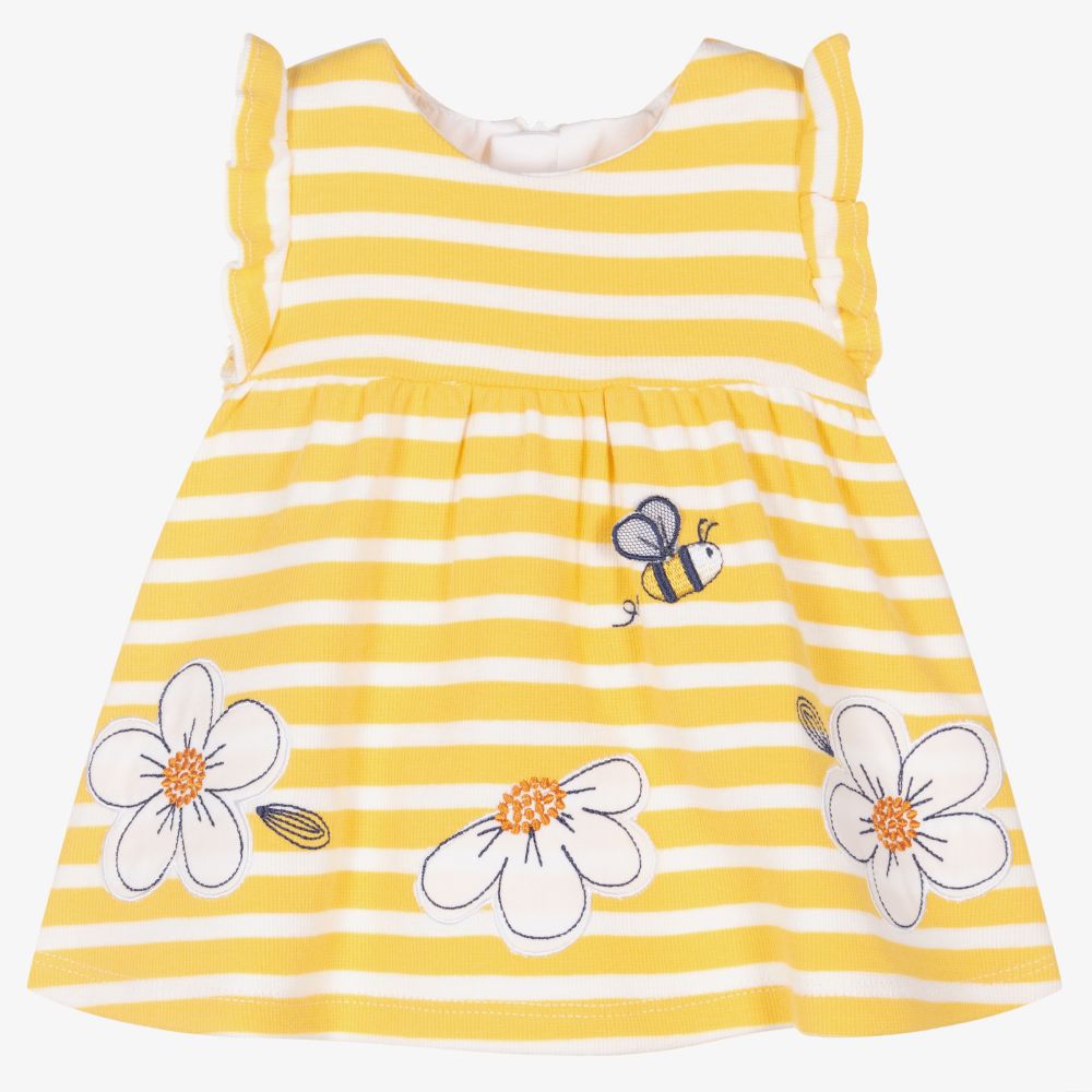 Mayoral Newborn - Baby Girls Yellow Jersey Dress | Childrensalon