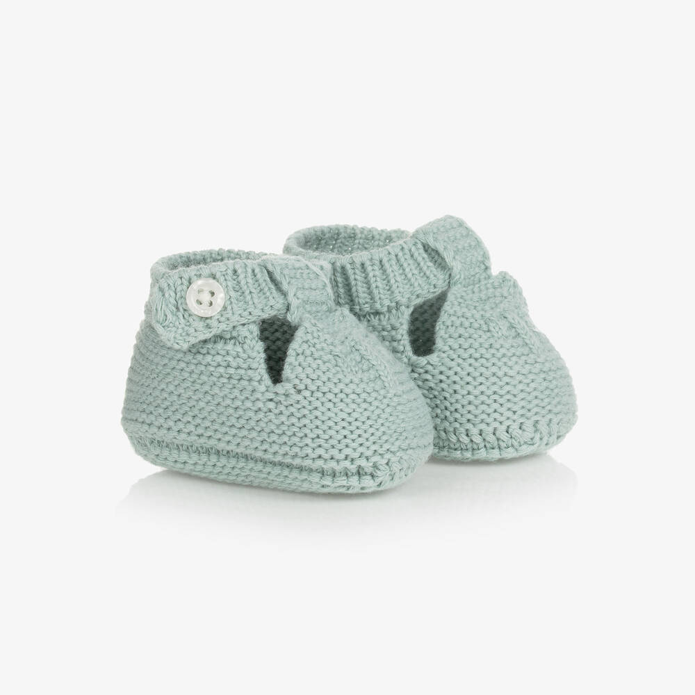 Mayoral - Grüne Babyschuhe aus Baumwollstrick | Childrensalon