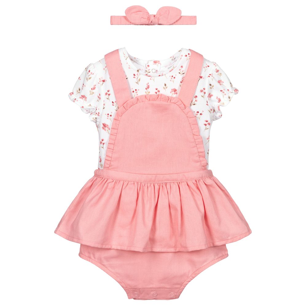Mayoral Newborn Baby Pink Pinafore Dress Set Childrensalon Outlet