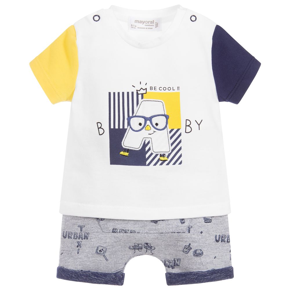 Mayoral Newborn - Baby T-Shirt & Shorts Set | Childrensalon