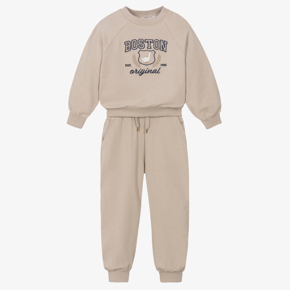 Mayoral-Beige Boston Tracksuit | Childrensalon Outlet