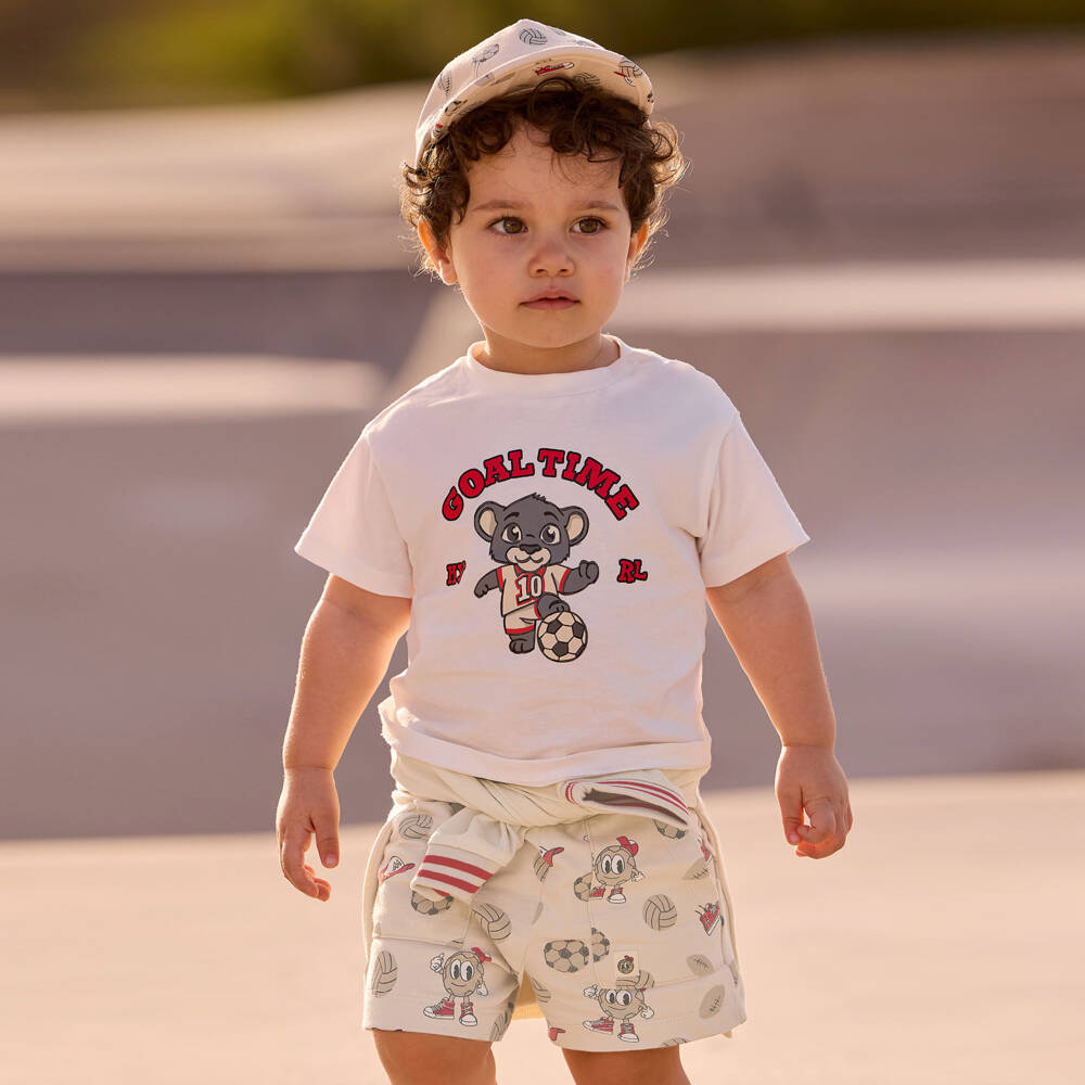 Mayoral-Beige Character Jersey Shorts | Childrensalon Outlet