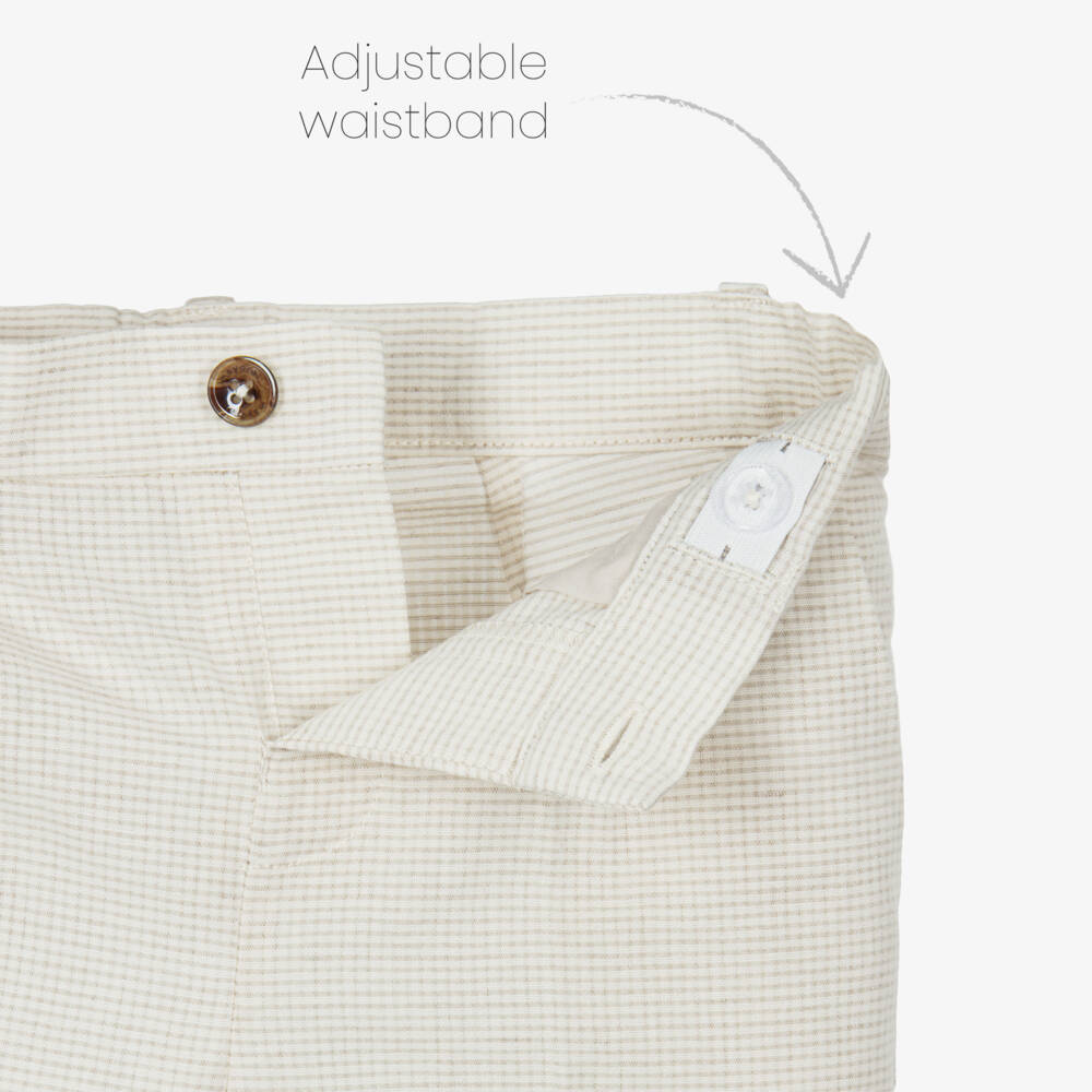 Mayoral-Beige Check Shorts | Childrensalon Outlet