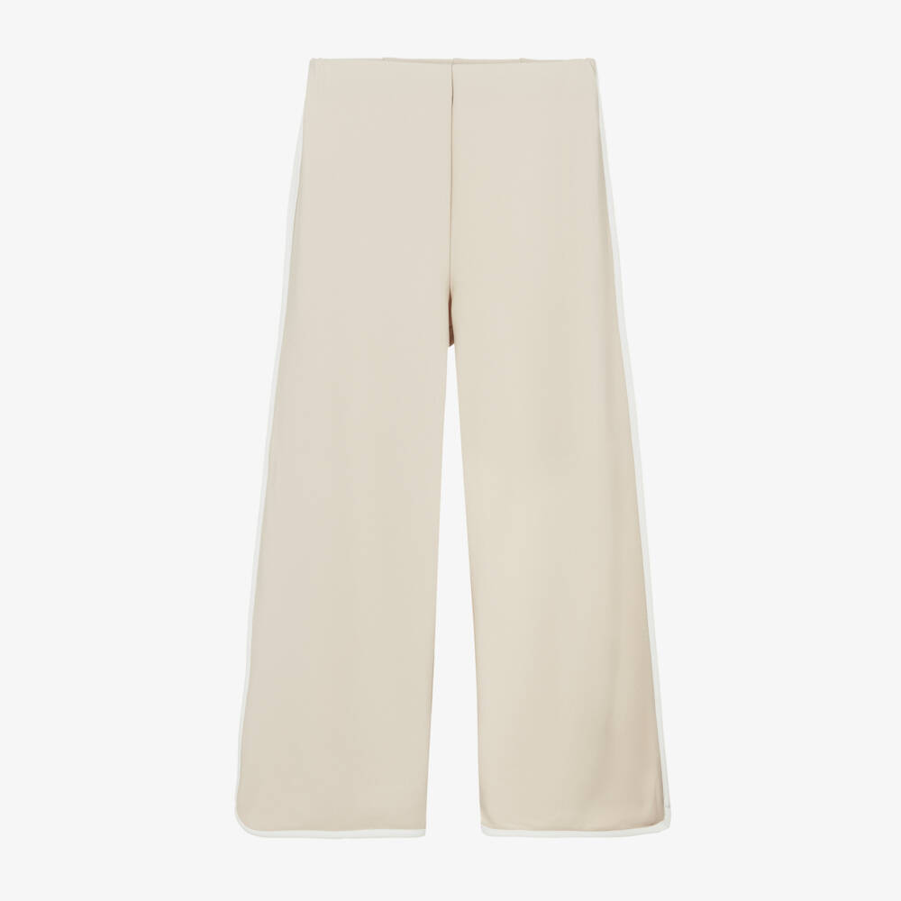 Mayoral-Beige Contrast Piping Trousers | Childrensalon Outlet