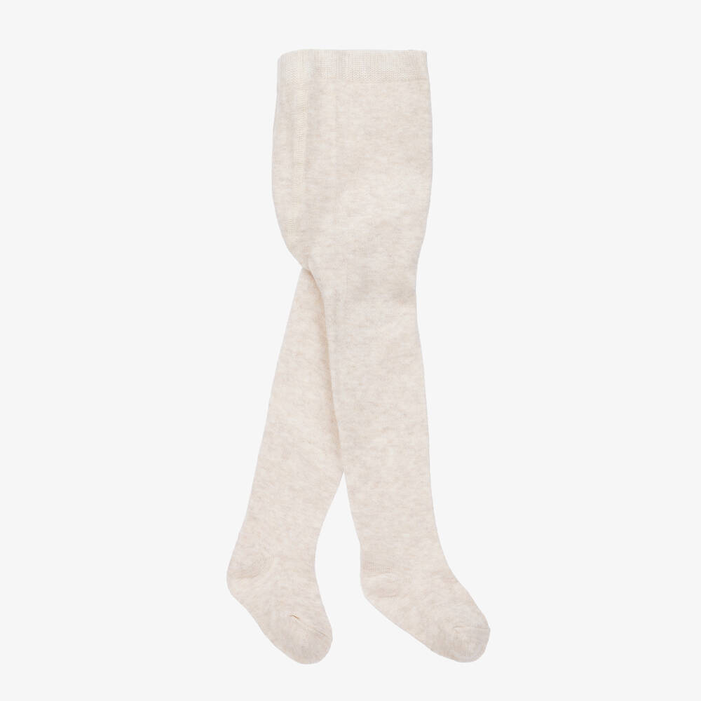 Mayoral - Beige Cotton Baby Tights | Childrensalon