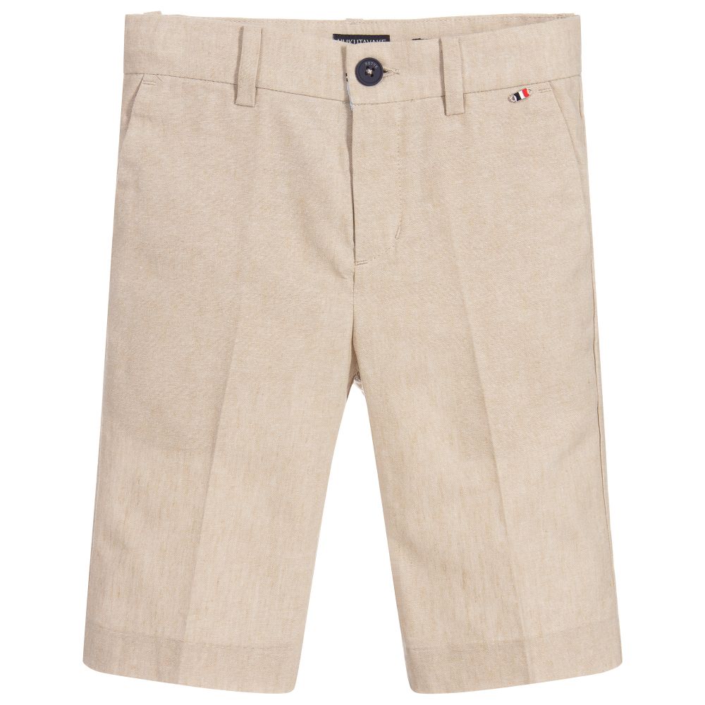 Mayoral Nukutavake - Beige Cotton & Linen Shorts | Childrensalon