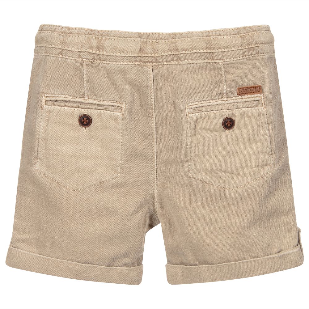 Mayoral-Beige Cotton & Linen Shorts | Childrensalon Outlet