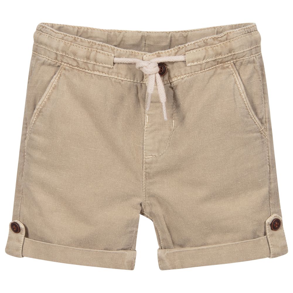 Mayoral - Beige Cotton & Linen Shorts | Childrensalon