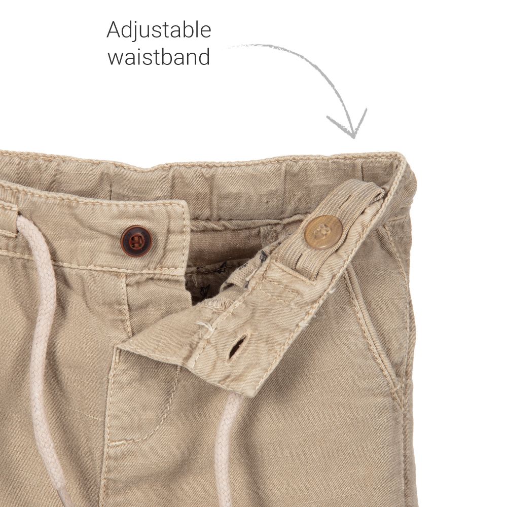 Mayoral-Beige Cotton & Linen Shorts | Childrensalon Outlet