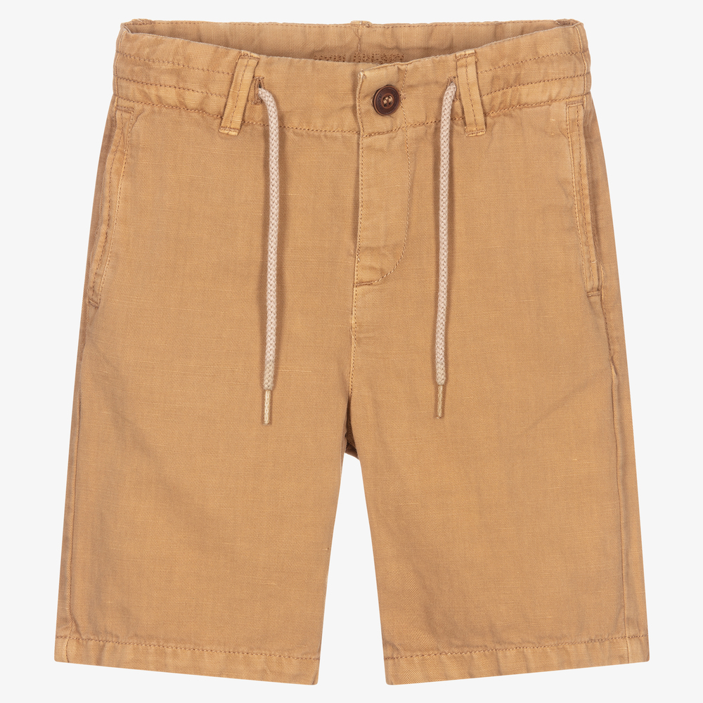 Mayoral - Beige Cotton & Linen Shorts | Childrensalon