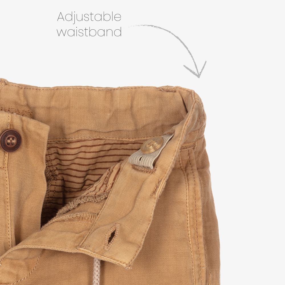 Mayoral-Beige Cotton & Linen Shorts | Childrensalon Outlet