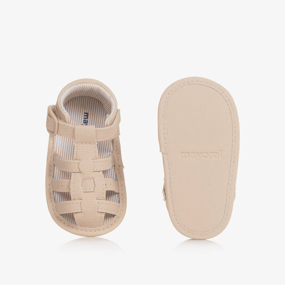 Mayoral Newborn-صندل جلد صناعي لون بيج لمرحلة قبل المشي | Childrensalon Outlet