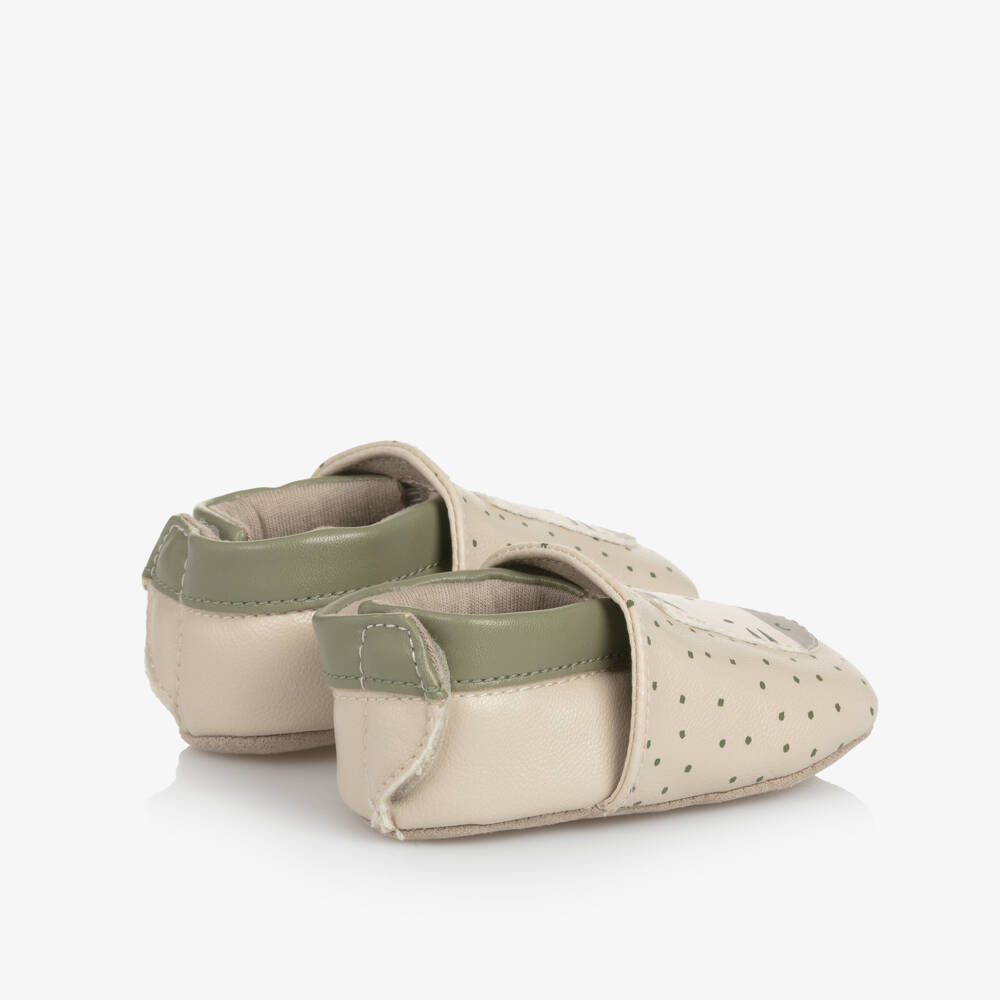 Mayoral Newborn-حذاء مشي بنقشة الحمار الوحشي من الجلد الصناعي البيج للأطفال | Childrensalon Outlet