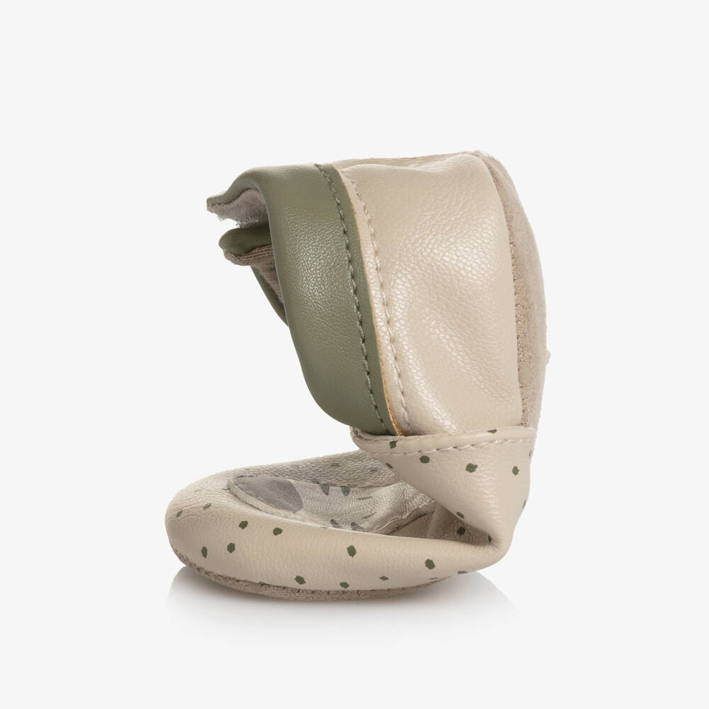 Mayoral Newborn-حذاء مشي بنقشة الحمار الوحشي من الجلد الصناعي البيج للأطفال | Childrensalon Outlet