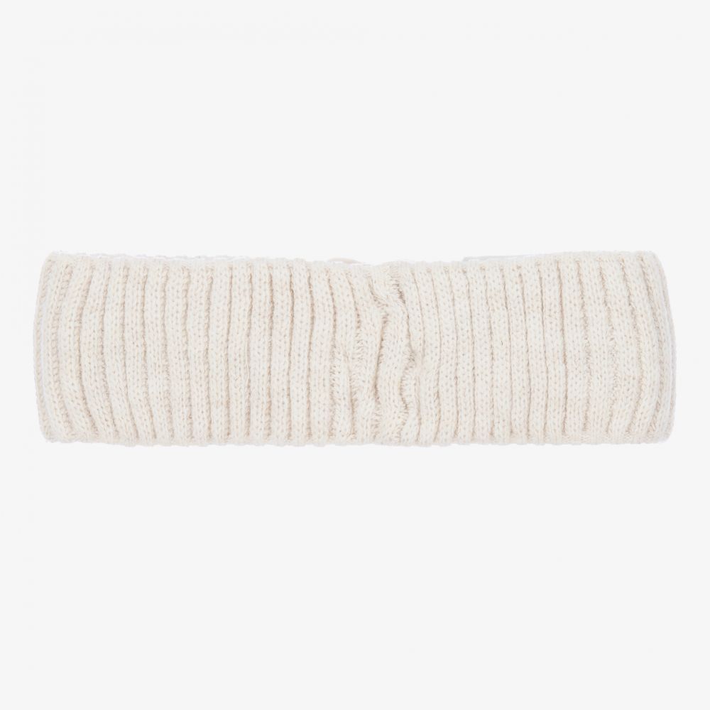 Mayoral Для новорожденных-Бежевая трикотажная повязка на голову с цветком | Childrensalon Outlet