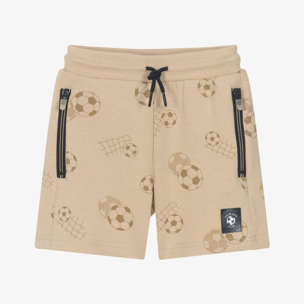 Mayoral-Beige Football Jersey Shorts | Childrensalon Outlet
