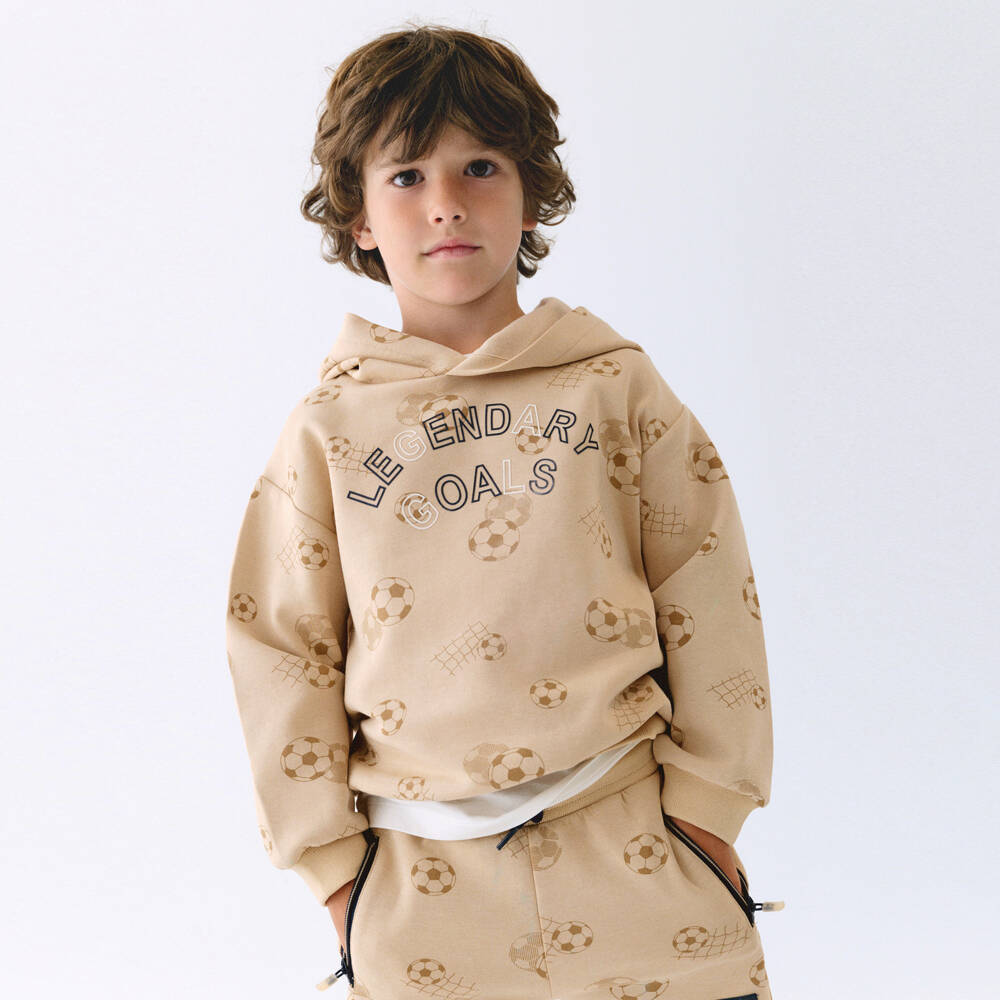 Mayoral-Beige Football Jersey Shorts | Childrensalon Outlet