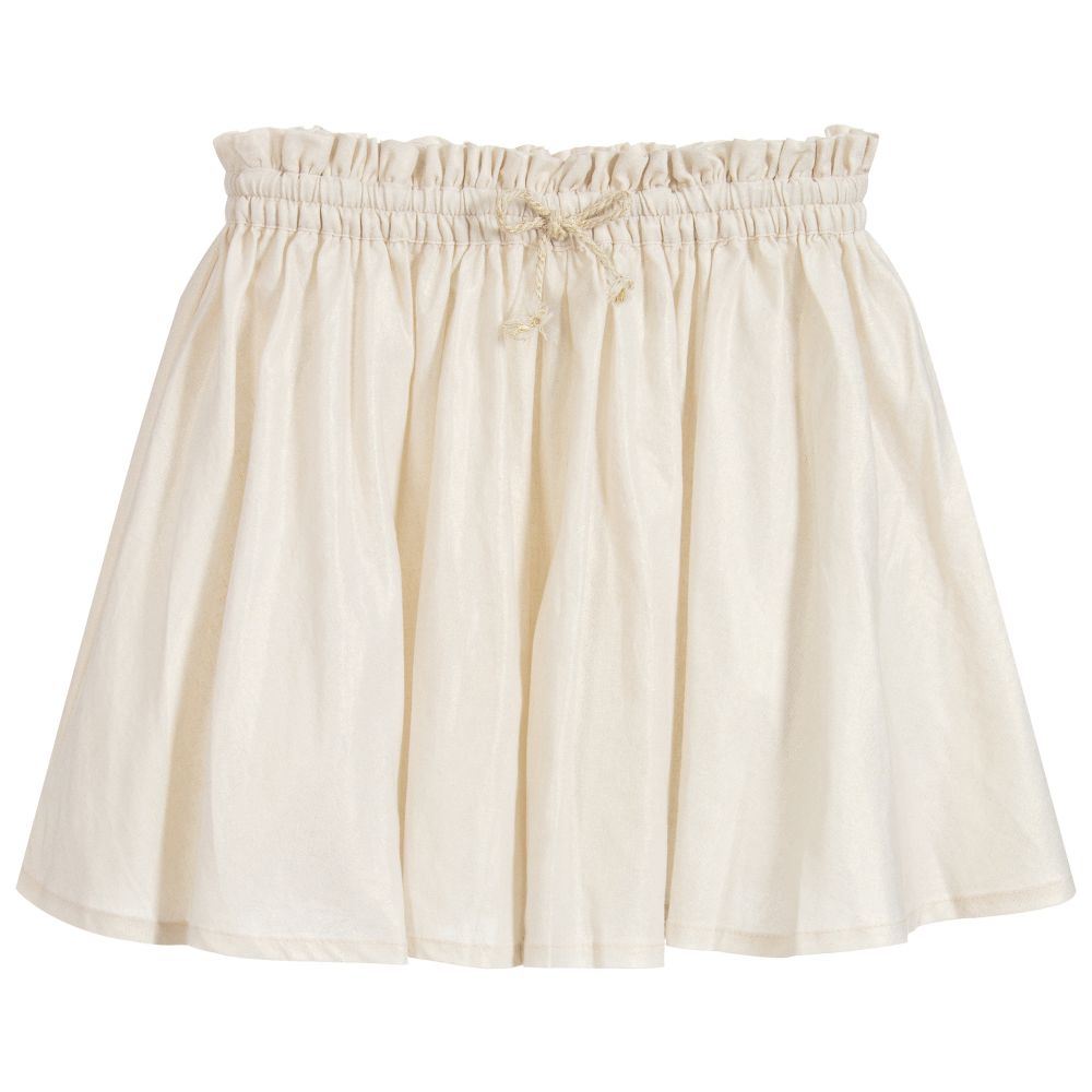 Mayoral - Beige & Gold Linen Skirt | Childrensalon
