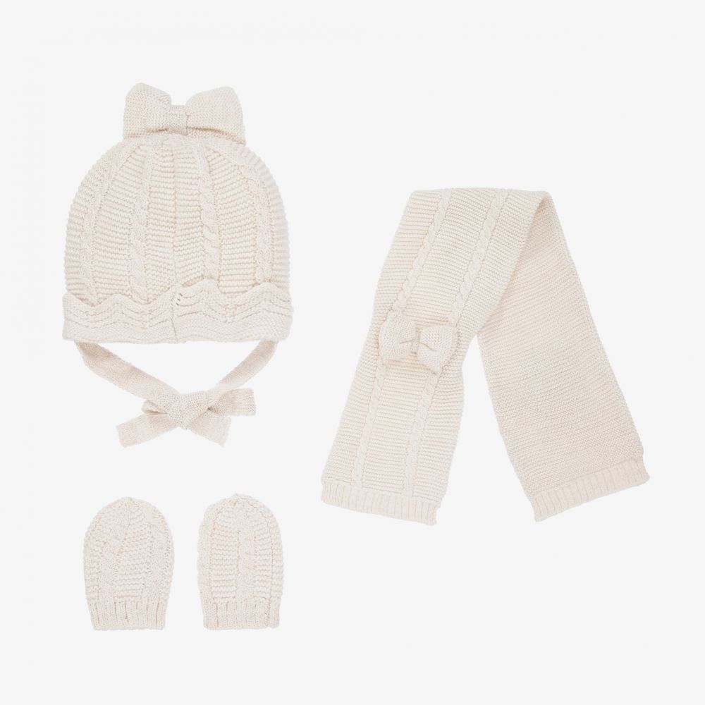 Baby girl hat mitten set discount