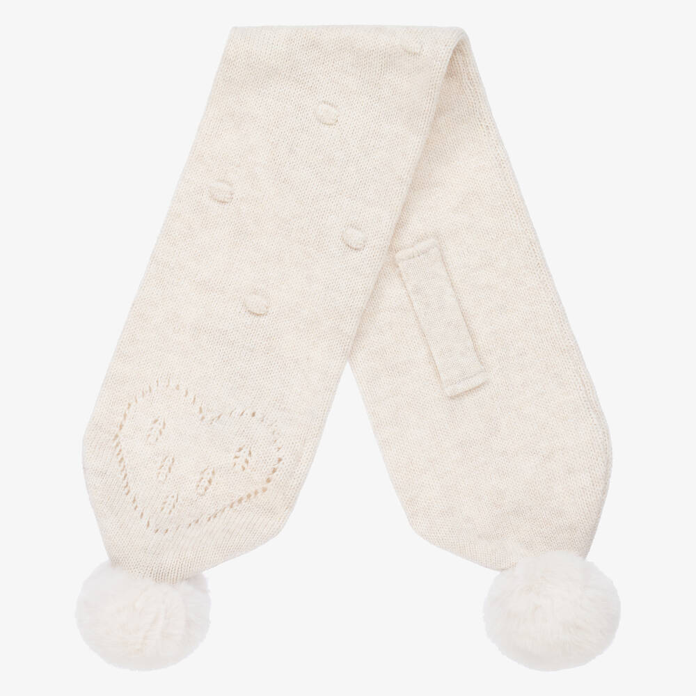 مايورال Newborn-طقم قبعة وسكارف وقفازات قطن محبوك لون بيج | Childrensalon Outlet