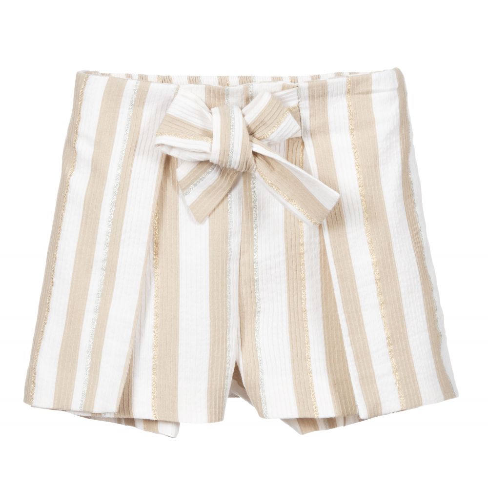 Mayoral - Beige & Ivory Striped Shorts | Childrensalon