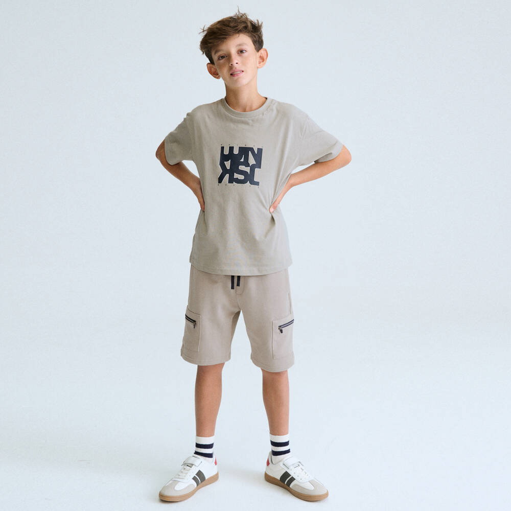 Mayoral Nukutavake-Beige Jersey Short | Childrensalon Outlet