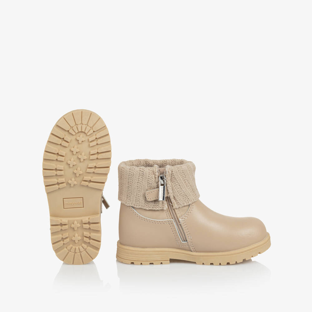 Mayoral-Beige Knit Boots | Childrensalon Outlet
