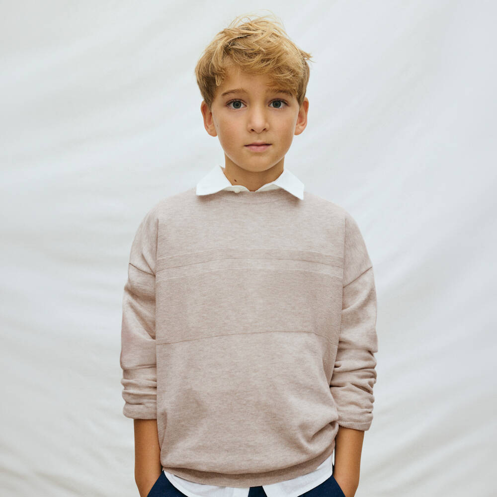 Mayoral Nukutavake-Beige Knit Sweater | Childrensalon Outlet