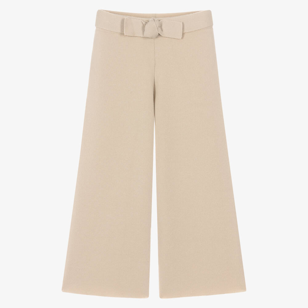 Mayoral-Beige Knit Trousers | Childrensalon Outlet