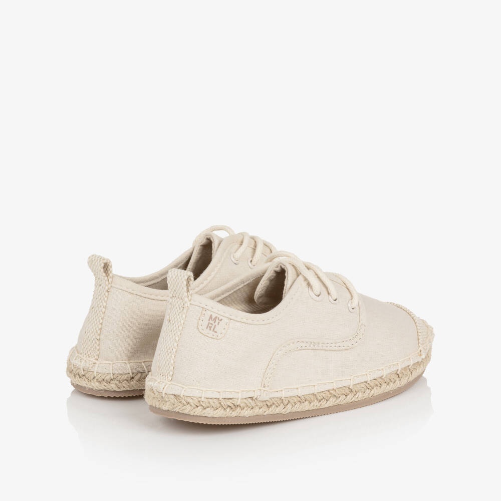 Mayoral-Beige Lace Up Espadrille | Childrensalon Outlet