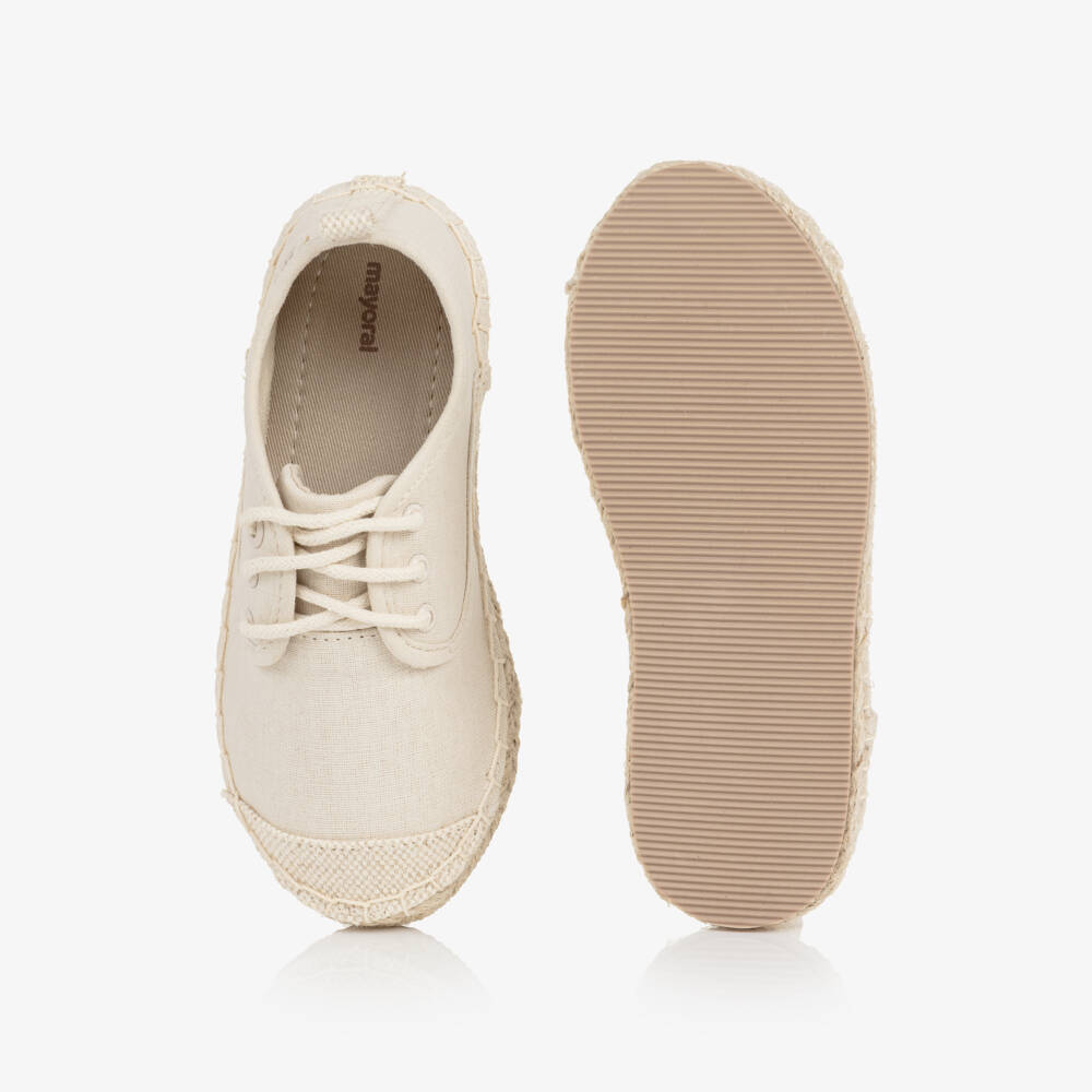 Mayoral-Beige Lace Up Espadrille | Childrensalon Outlet