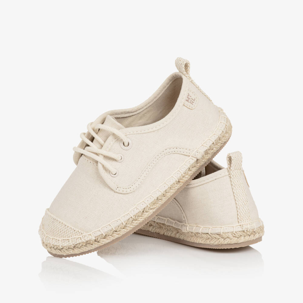Mayoral-Beige Lace Up Espadrille | Childrensalon Outlet