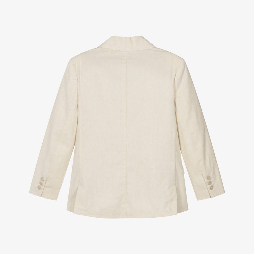Mayoral Nukutavake-Beige Linen Mix Blazer | Childrensalon Outlet