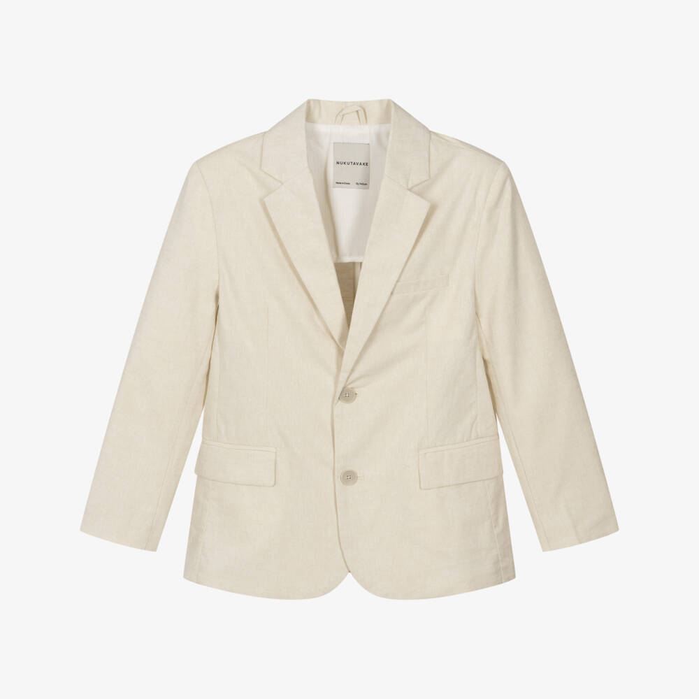 Mayoral Nukutavake-Beige Linen Mix Blazer | Childrensalon Outlet
