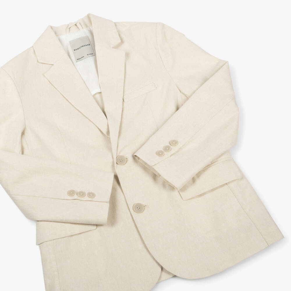 Mayoral Nukutavake-Beige Linen Mix Blazer | Childrensalon Outlet