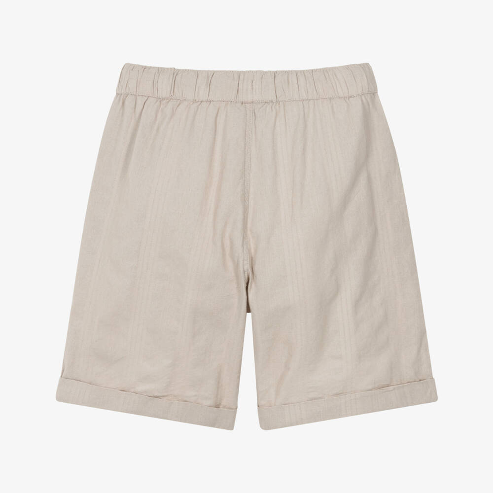 Mayoral Nukutavake-Beige Linen Mix Short | Childrensalon Outlet