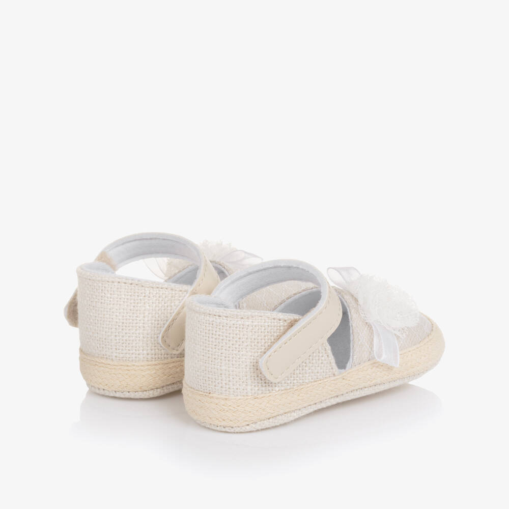 Mayoral Newborn-Beige Linen Pre Walkers | Childrensalon Outlet