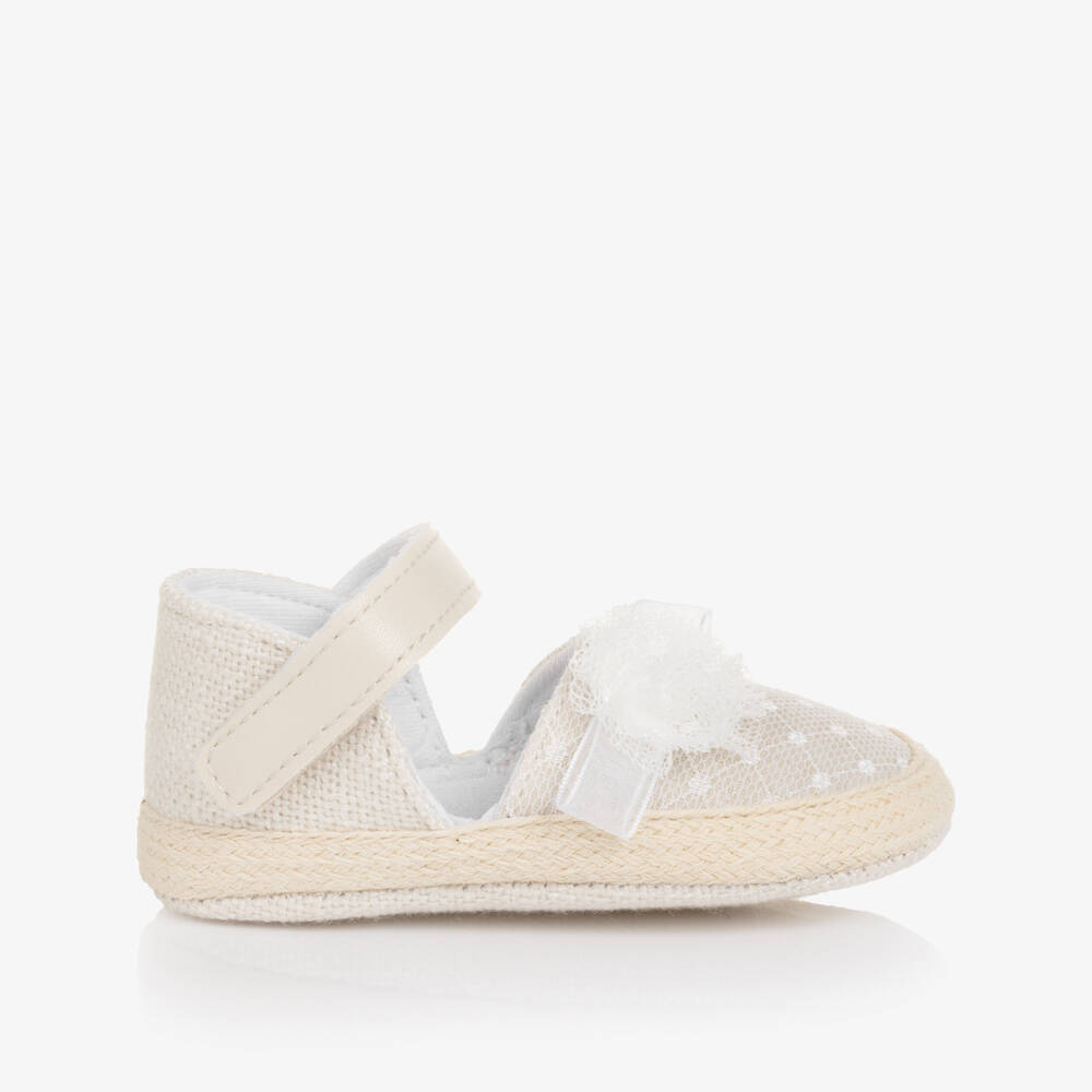 Mayoral Newborn-Beige Linen Pre Walkers | Childrensalon Outlet
