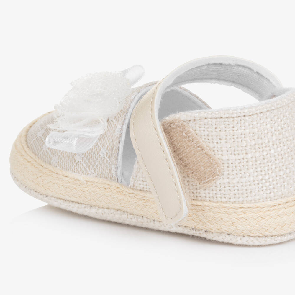 Mayoral Newborn-Beige Linen Pre Walkers | Childrensalon Outlet