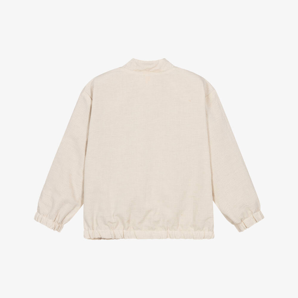 Mayoral-Beige Linen Reversible Short Jacket | Childrensalon Outlet