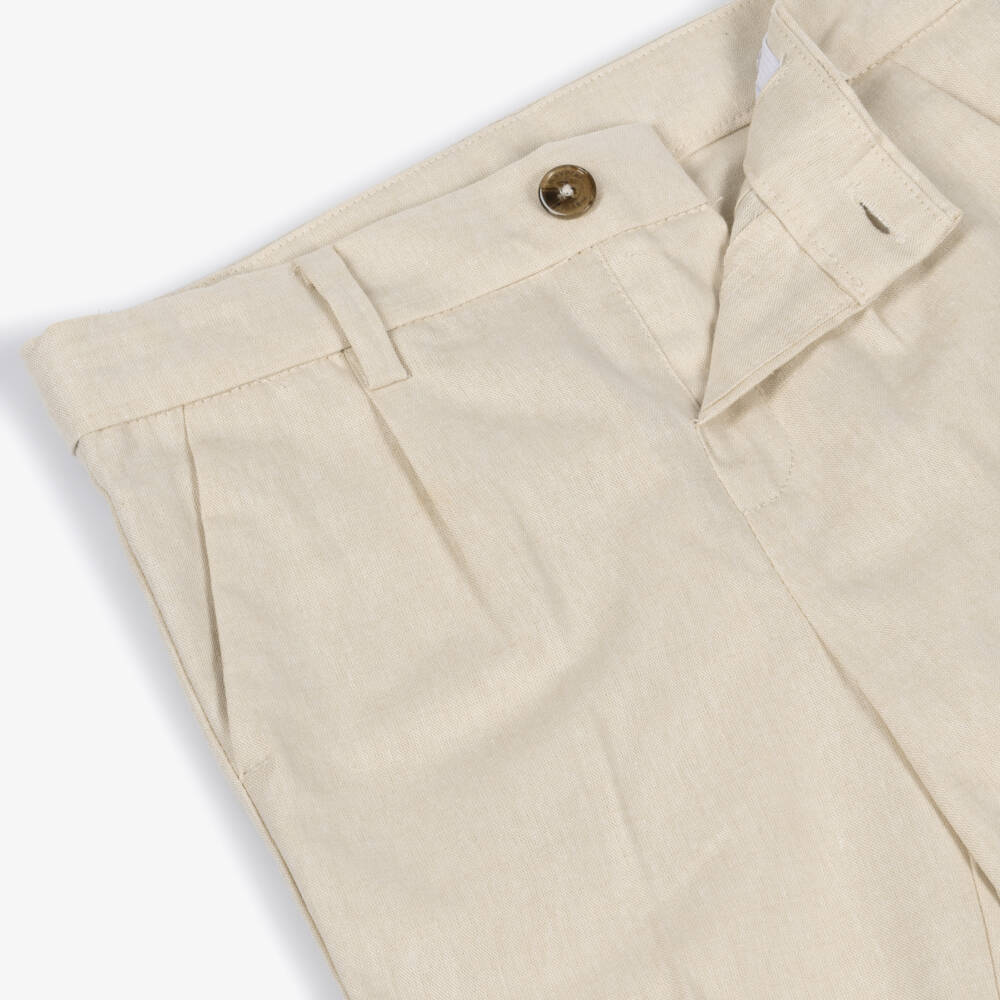 Mayoral-Beige Linen Shorts | Childrensalon Outlet
