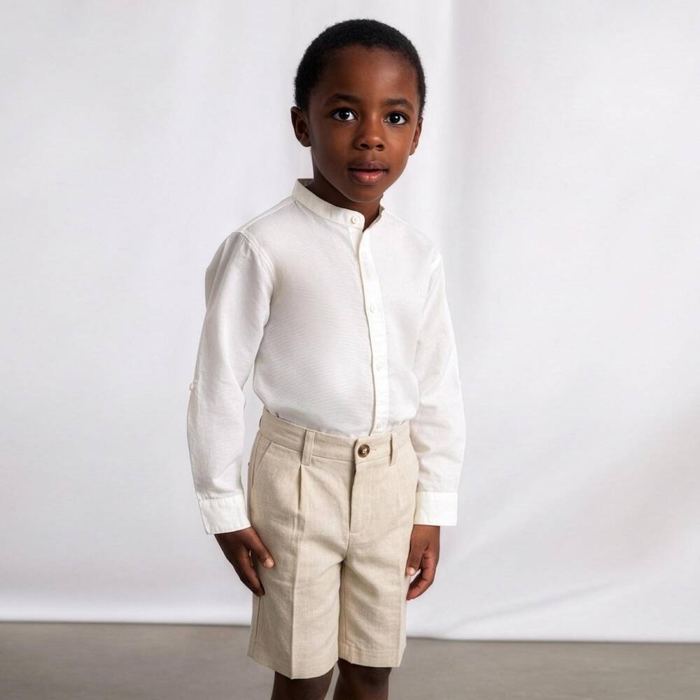 Mayoral-Beige Linen Shorts | Childrensalon Outlet