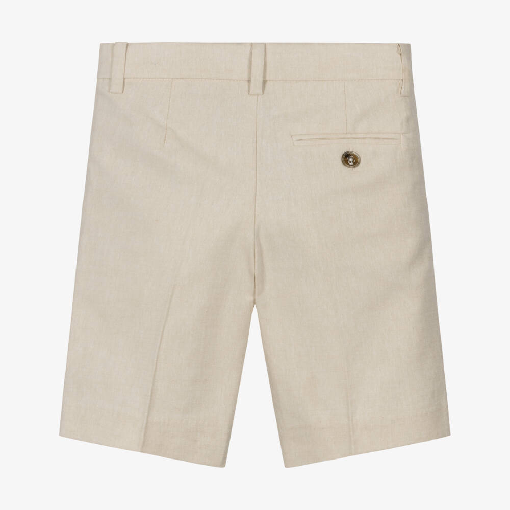 Mayoral-Beige Linen Shorts | Childrensalon Outlet