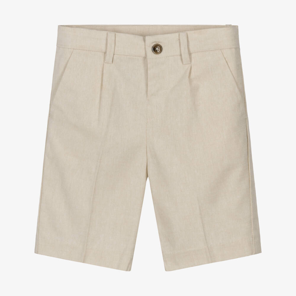 Mayoral-Beige Linen Shorts | Childrensalon Outlet