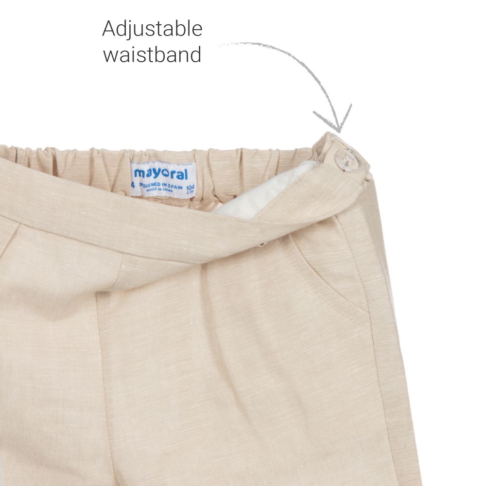Mayoral - Beige Linen Trouser Set 