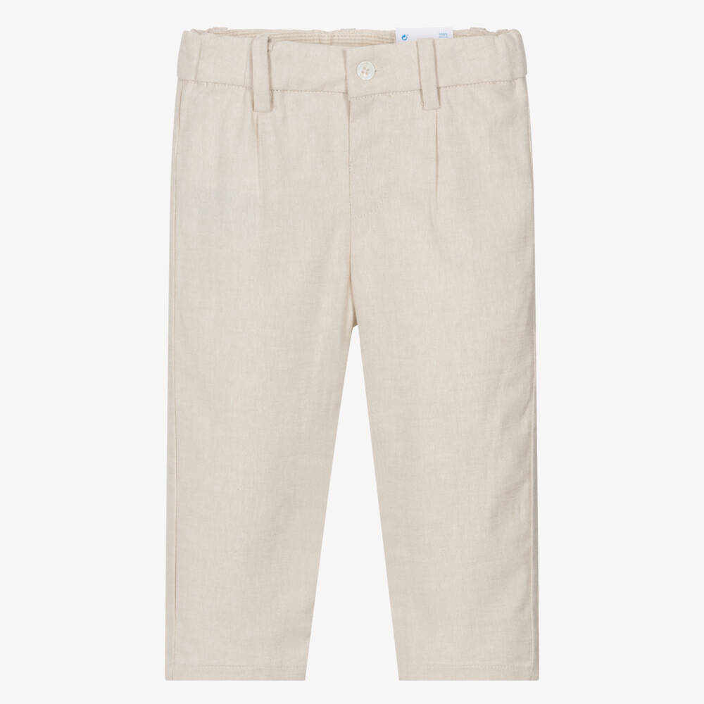 Mayoral-Beige Linen Trousers | Childrensalon Outlet