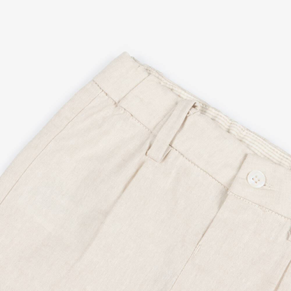 Mayoral-Beige Linen Trousers | Childrensalon Outlet